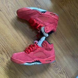 Jordan 5 red suede
